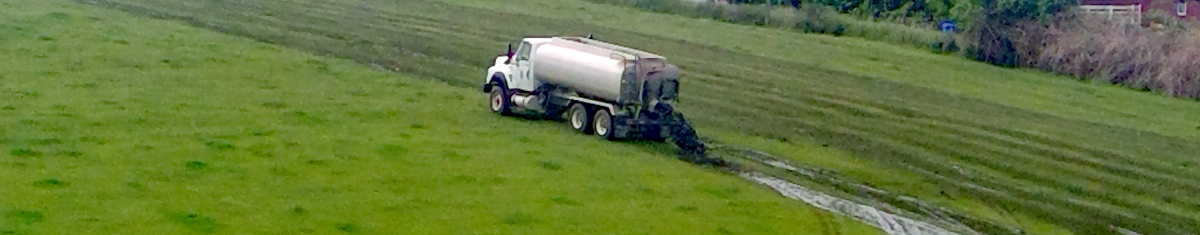 Troutdale Water Pollution Control Facility’s 3,500 gallon tanker applies biosolids to local fields